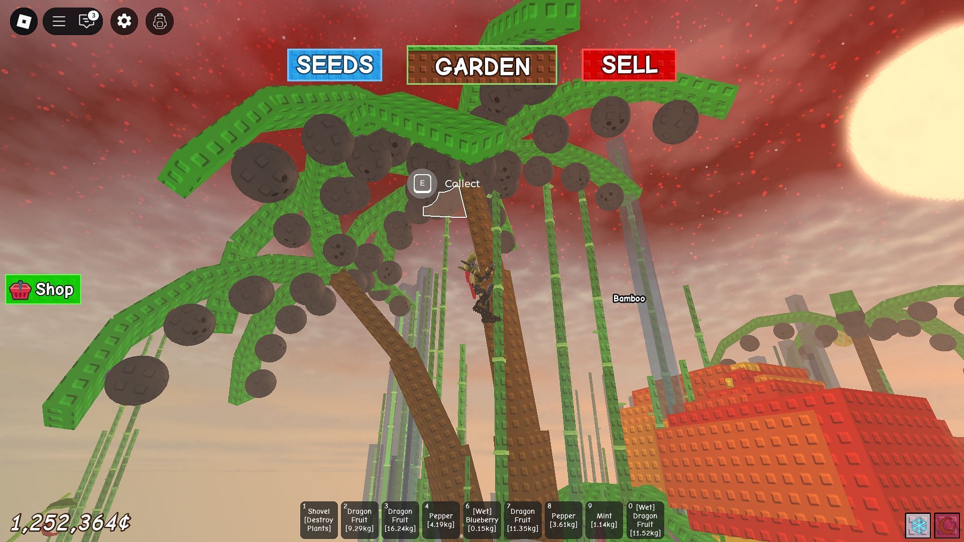 Use Bamboos to collect Coconuts (Image via Roblox)